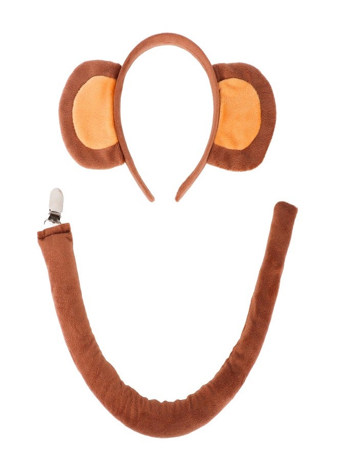 ACO-UINT Monkey Ears Headband Monkey Ears and Tail Set Costume Chrismas Accessories - Image 1